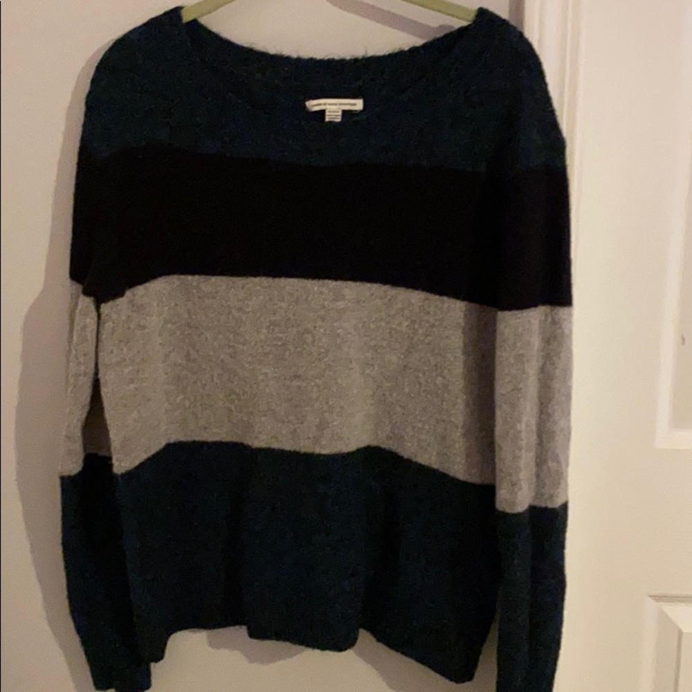 Blue, black and gray sweater